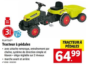 Promoties Tracteur à pédales - Playtive Junior - Geldig van 22/03/2023 tot 28/03/2023 bij Lidl
