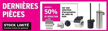 Promotions Jusqu’à 50% de réduction sur une sélection d’accessoires de salle de bain - Produit maison - Gamma - Valide de 15/03/2023 à 28/03/2023 chez Gamma