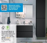 Promotions Meuble de salle de bain atlantic by allibert donna noir mat + armoire à miroir - Allibert - Valide de 15/03/2023 à 28/03/2023 chez Gamma