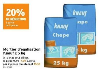 Promoties Mortier d’égalisation knauf - Knauf - Geldig van 15/03/2023 tot 28/03/2023 bij Gamma