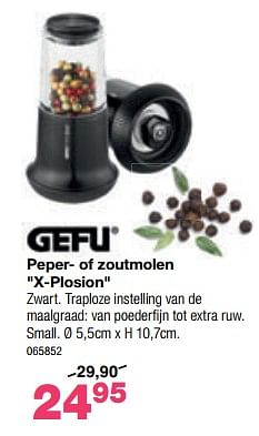 Promoties Gefu peper- of zoutmolen x-plosion - Gefu - Geldig van 05/03/2023 tot 23/04/2023 bij Home & Co