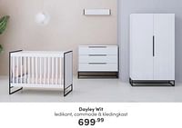 Dayley wit ledikant commode + kledingkast-Huismerk - Baby & Tiener Megastore