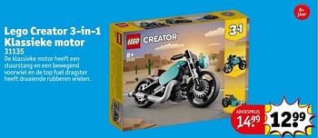 Promoties Lego creator 3-in-1 klassieke motor 31135 - Lego - Geldig van 21/03/2023 tot 26/03/2023 bij Kruidvat