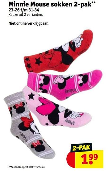 Promoties Minnie mouse sokken - Huismerk - Kruidvat - Geldig van 21/03/2023 tot 26/03/2023 bij Kruidvat