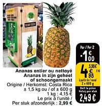 Ananas entier ou nettoyé ananas in zijn geheel of schoongemaakt-Huismerk - Cora