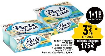 Promoties Yaourt - yoghurt yoplait perle de lait - Yoplait - Geldig van 21/03/2023 tot 27/03/2023 bij Cora