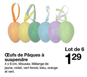 Promotions Oeufs de pâques à suspendre - Produit maison - Zeeman  - Valide de 18/03/2023 à 24/03/2023 chez Zeeman