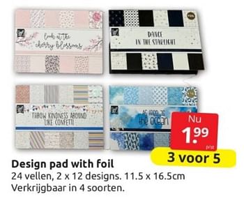 Promoties Design pad with foil - Huismerk - Boekenvoordeel - Geldig van 18/03/2023 tot 26/03/2023 bij BoekenVoordeel