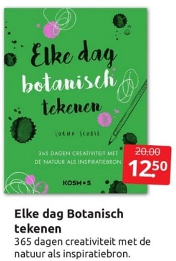 Promoties Elke dag botanisch tekenen - Huismerk - Boekenvoordeel - Geldig van 18/03/2023 tot 26/03/2023 bij BoekenVoordeel