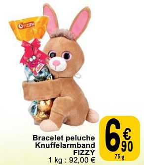 Promoties Bracelet peluche knuffelarmband fizzy - Fizzy - Geldig van 21/03/2023 tot 27/03/2023 bij Cora