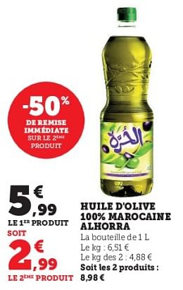 Huile d'Olive Vierge Al Horra 1L