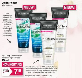 Promoties Deep sea hydration moisturising shampoo - John Frieda - Geldig van 15/03/2023 tot 01/04/2023 bij De Online Drogist