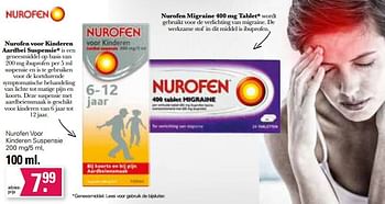 Promoties Nurofen voor kinderen suspensie 200 mg-5 ml - Nurofen - Geldig van 15/03/2023 tot 01/04/2023 bij De Online Drogist