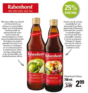 Promoties Rabenhorst detox - Rabenhorst - Geldig van 15/03/2023 tot 01/04/2023 bij De Online Drogist