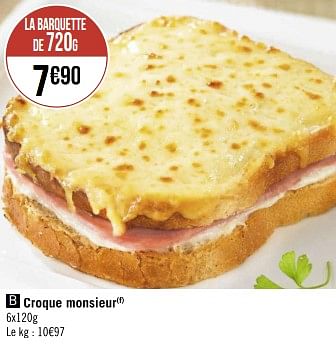 Promotions Croque monsieur - Produit Maison - Géant Casino - Valide de 20/03/2023 à 02/04/2023 chez Géant Casino