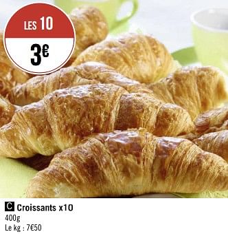 Promotions Croissants - Produit Maison - Géant Casino - Valide de 20/03/2023 à 02/04/2023 chez Géant Casino