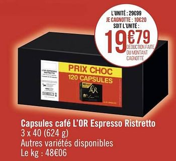 Promotions Capsules café l’or espresso ristretto - Douwe Egberts - Valide de 20/03/2023 à 02/04/2023 chez Géant Casino