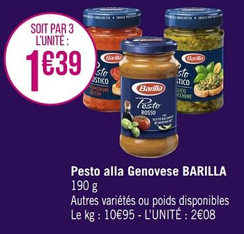 Promotions Pesto alla genovese barilla - Barilla - Valide de 20/03/2023 à 02/04/2023 chez Géant Casino