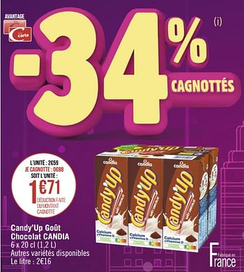 Promotions Candy’up goût chocolat candia - CANDIA - Valide de 20/03/2023 à 02/04/2023 chez Géant Casino