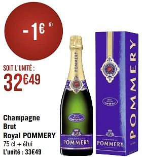 Promotions Champagne brut royal pommery - Pommery - Valide de 20/03/2023 à 02/04/2023 chez Géant Casino