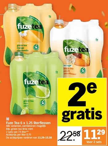 Promoties Green tea lime mint - FuzeTea - Geldig van 20/03/2023 tot 26/03/2023 bij Albert Heijn