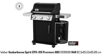 Promoties Weber gasbarbecue spirit epx-315 premium gbs - Weber - Geldig van 01/03/2023 tot 31/08/2023 bij Oh'Green
