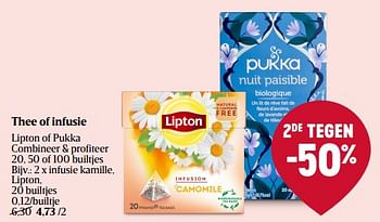 Promoties Infusie kamille lipton - Lipton - Geldig van 23/03/2023 tot 29/03/2023 bij Delhaize