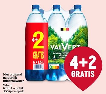 Promoties Niet bruisend natuurlijk mineraalwater valvert - Valvert - Geldig van 23/03/2023 tot 29/03/2023 bij Delhaize