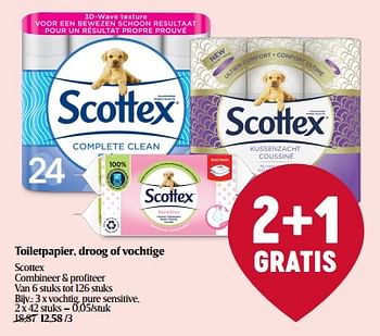 Promotions Vochtig pure sensitive - Scottex - Valide de 23/03/2023 à 29/03/2023 chez Delhaize