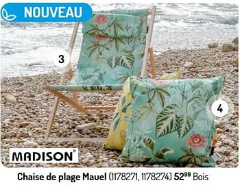 Promotions Chaise de plage mauel - Madison - Valide de 01/03/2023 à 31/08/2023 chez Oh'Green
