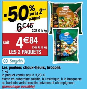 Promotions Les poêlées choux-fleurs, brocolis - Cora - Valide de 21/03/2023 à 26/03/2023 chez Migros