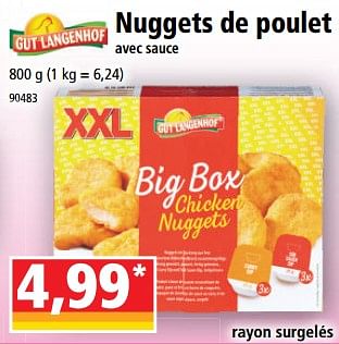Promotions Nuggets de poulet avec sauce - Gut Langenhof - Valide de 22/03/2023 à 28/03/2023 chez Norma