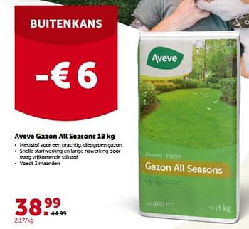 Promoties Aveve gazon all seasons - Huismerk - Aveve - Geldig van 27/03/2023 tot 08/04/2023 bij Aveve