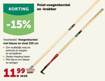 Promoties Polet voegenborstel met klauw en steel - Polet - Geldig van 27/03/2023 tot 08/04/2023 bij Aveve