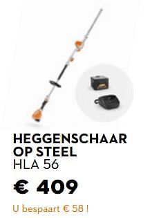 Promoties Stihl ak systeem heggenschaar op steel hla 56 - Stihl - Geldig van 27/03/2023 tot 08/04/2023 bij Aveve