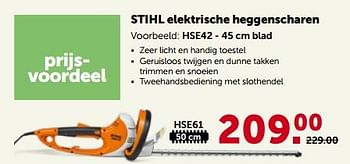 Promoties Stihl elektrische heggenscharen hse61 - Stihl - Geldig van 27/03/2023 tot 08/04/2023 bij Aveve