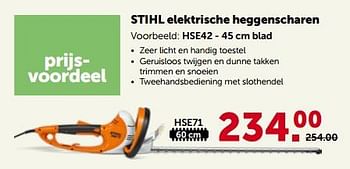 Promotions Stihl elektrische heggenscharen hse71 - Stihl - Valide de 27/03/2023 à 08/04/2023 chez Aveve