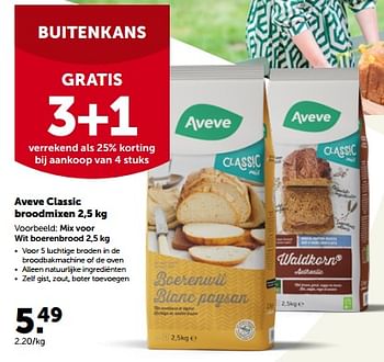 Promoties Aveve classic mix voor wit boerenbrood - Huismerk - Aveve - Geldig van 27/03/2023 tot 08/04/2023 bij Aveve