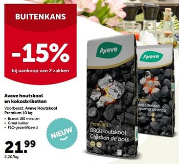 Promoties Aveve houtskool premium - Huismerk - Aveve - Geldig van 27/03/2023 tot 08/04/2023 bij Aveve