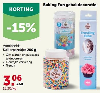 Promoties Baking fun gebakdecoratie suikerpareltjes - Baking Fun - Geldig van 27/03/2023 tot 08/04/2023 bij Aveve