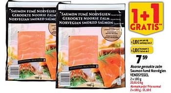 Promotions Noorse gerookte zalm saumon fumé norvégien vendsyssel - Vendsyssel - Valide de 22/03/2023 à 28/03/2023 chez Match