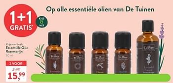 Promotions Essentiële olie rozemarijn - De Tuinen - Valide de 20/03/2023 à 16/04/2023 chez Holland & Barret