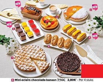 Promoties Mini-eclairs chocolade-banaan - Huismerk - Carrefour  - Geldig van 23/03/2023 tot 27/03/2023 bij Carrefour