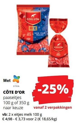 Promoties Côte d’or paaseitjes eitjes melk - Cote D'Or - Geldig van 23/03/2023 tot 05/04/2023 bij Spar (Colruytgroup)
