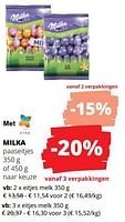 Promoties Milka paaseitjes eitjes melk - Milka - Geldig van 23/03/2023 tot 05/04/2023 bij Spar (Colruytgroup)