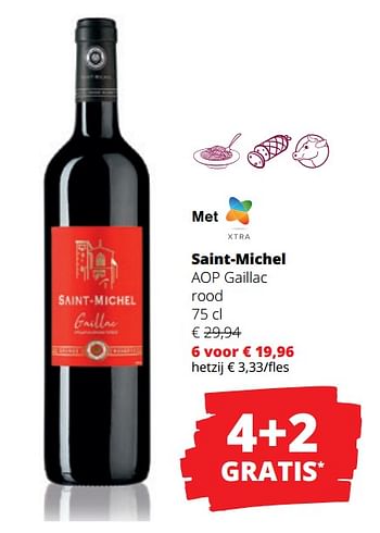 Promotions Saint-michel aop gaillac rood - Vins rouges - Valide de 23/03/2023 à 05/04/2023 chez Spar (Colruytgroup)