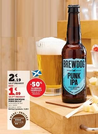 Promoties Biere brewdog punk ipa - Brewdog - Geldig van 14/03/2023 tot 26/03/2023 bij Super U