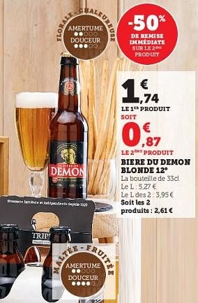 Promotions Biere du demon blonde - Demon - Valide de 14/03/2023 à 26/03/2023 chez Super U