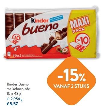 Promoties Kinder bueno melkchocolade - Kinder - Geldig van 22/03/2023 tot 04/04/2023 bij OKay