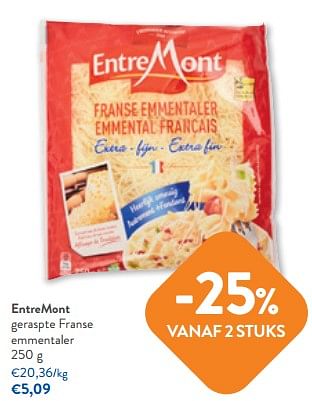 Promoties Entremont geraspte franse emmentaler - Entre Mont - Geldig van 22/03/2023 tot 04/04/2023 bij OKay